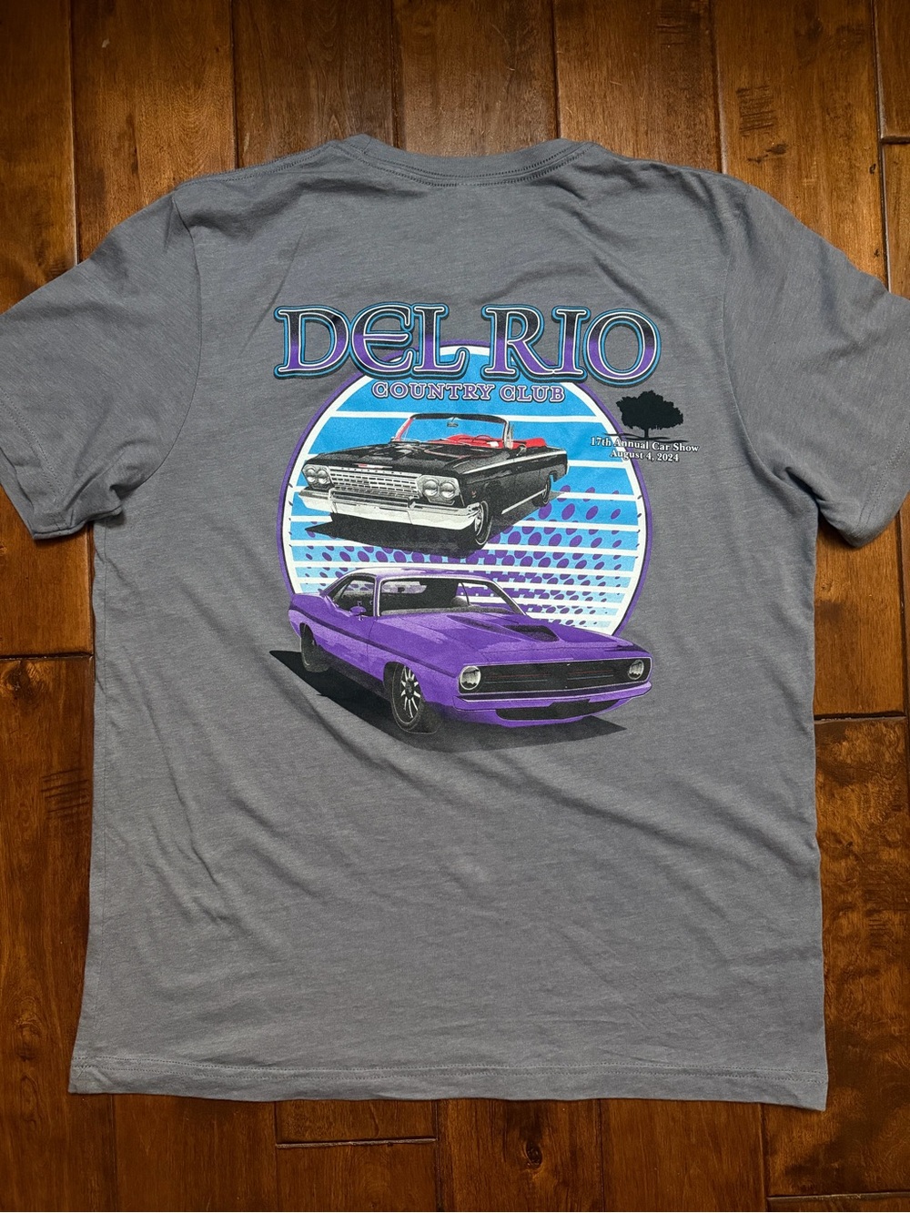 Bella Canvas Unisex Fit Gray Tee Impala Baracuda Graphic Del Rio Car Show